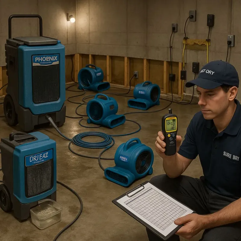 Structural Drying and Dehumidification process in Belton, TX